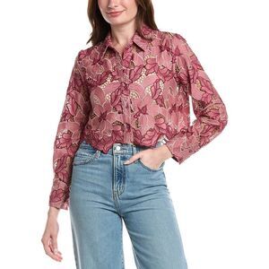 L’Agence Womens Akemi Cropped Button-Down Shirt